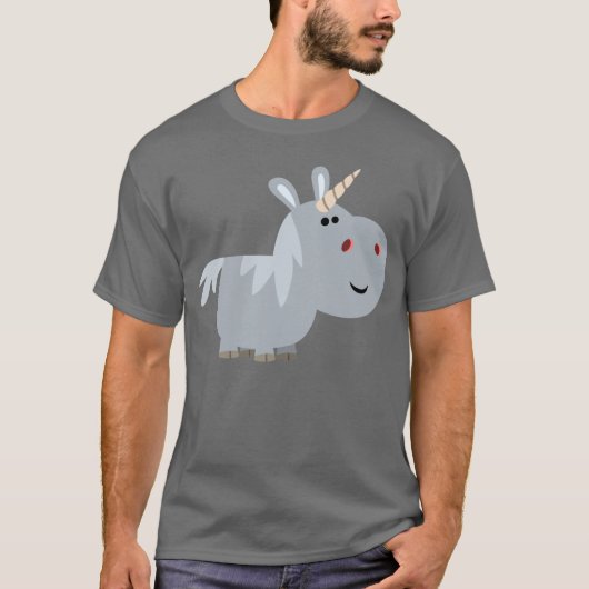 Niedlicher Cartoon Unicorn T - Shirt (Vorderseite)