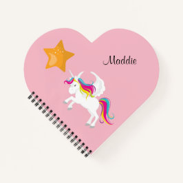 Niedlicher Cartoon Unicorn und Star Notizbuch