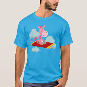 Niedlicher Cartoon Unicorns magischer Teppichfahre T-Shirt