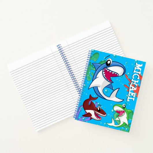 Niedlicher Cartoon unter Wasser Blauer Ozean Fisch Notizblock (Innenseite)