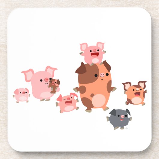Niedlicher Cartoon Untersetzer  Set (Vorderseite)