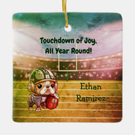 Niedlicher Cartoon - Urlaub mit Bulldoggen Keramikornament