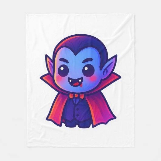 Niedlicher Cartoon Vampire mit Red Cape und Blue S Fleecedecke (Vorderseite)