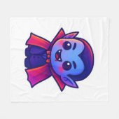 Niedlicher Cartoon Vampire mit Red Cape und Blue S Fleecedecke (Vorderseite (Horizontal))