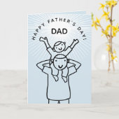 Niedlicher Cartoon Vater mit Kindervatertag Karte (Gelbe Blume)