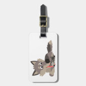 Niedlicher Cartoon Vater Wolf und Jungtiere Gepäck Gepäckanhänger (Vorderseite vertikal)