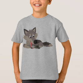 Niedlicher Cartoon Vater Wolf und Kindermädchen T  T-Shirt