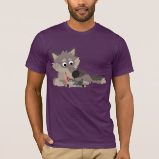 Niedlicher Cartoon Vater Wolf und T - Shirt für Ju