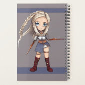 Niedlicher Cartoon Viking Girl Personalisiert Planer (Rückseite)