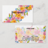 Niedlicher Cartoon Vintag Blumenstrauß Blume Visitenkarte (Vorne/Hinten)
