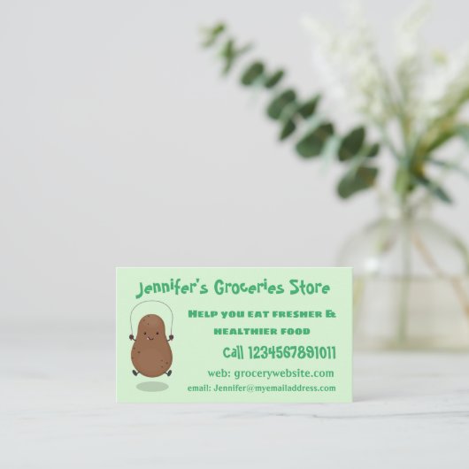 Niedlicher Cartoon Visitenkarte (Stehend Vorderseite)