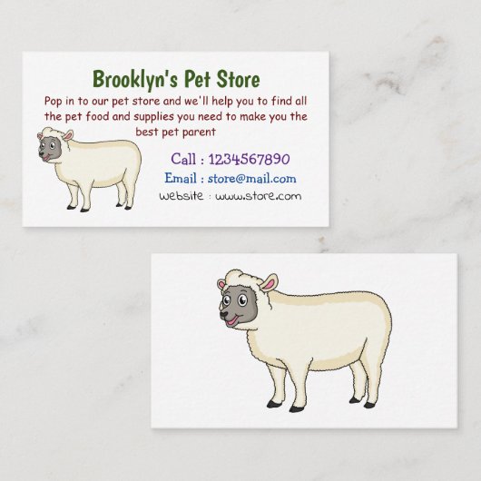 Niedlicher Cartoon Visitenkarte (Vorne/Hinten)