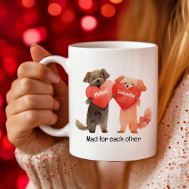 Niedlicher Cartoon von Welpenholz Valentine Kaffeetasse