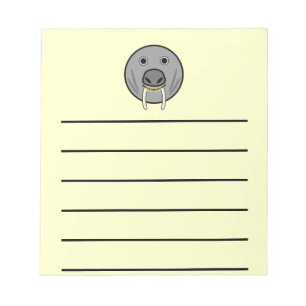 Niedlicher Cartoon Walrus Face Notizblock