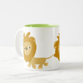 Niedlicher Cartoon Wanderung LöwenTasse Zweifarbige Tasse (Vorderseite Links)