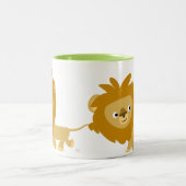 Niedlicher Cartoon Wanderung LöwenTasse Zweifarbige Tasse (Mittel)