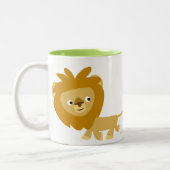 Niedlicher Cartoon Wanderung LöwenTasse Zweifarbige Tasse (Links)