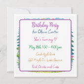 Niedlicher Cartoon Wasserfarbe Eichhörnchen Geburt Einladung (Rückseite)