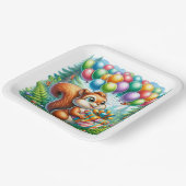 Niedlicher Cartoon Wasserfarbe Eichhörnchen Geburt Pappteller (Gewinkelt)