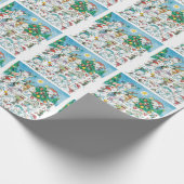 Niedlicher Cartoon Weihnachten Eisbär Penguin Part Geschenkpapier (Ecke)