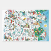 Niedlicher Cartoon Weihnachten Eisbär Penguin Part Geschenkpapier Set (Vorderseite 2)