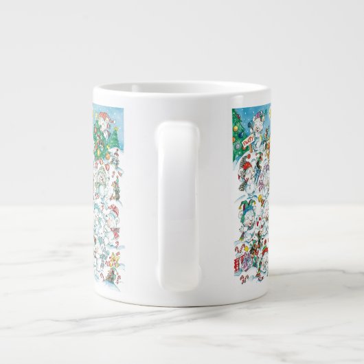 Niedlicher Cartoon Weihnachten Eisbär Penguin Part Jumbo-Tasse (Rückseite)