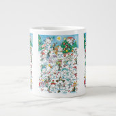 Niedlicher Cartoon Weihnachten Eisbär Penguin Part Jumbo-Tasse (Vorderseite)