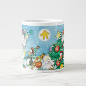 Niedlicher Cartoon Weihnachten Eisbär Penguin Part Jumbo-Tasse (Vorderseite)