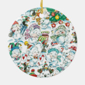 Niedlicher Cartoon Weihnachten Eisbär Penguin Part Keramik Ornament (Hinten)
