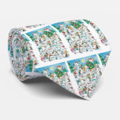 Niedlicher Cartoon Weihnachten Eisbär Penguin Part Krawatte (Gerollt)