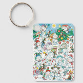 Niedlicher Cartoon Weihnachten Eisbär Penguin Part Schlüsselanhänger (Vorderseite)