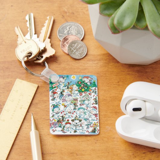 Niedlicher Cartoon Weihnachten Eisbär Penguin Part Schlüsselanhänger (Schreibtisch)