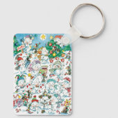 Niedlicher Cartoon Weihnachten Eisbär Penguin Part Schlüsselanhänger (Rückseite)