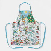 Niedlicher Cartoon Weihnachten Eisbär Penguin Part Schürze (Vorderseite)