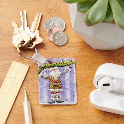 Niedlicher Cartoon Weihnachten, glaube ich an den  Schlüsselanhänger (Schreibtisch)