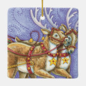 Niedlicher Cartoon Weihnachten Keramikornament (Rückseite)