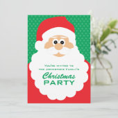 Niedlicher Cartoon Weihnachten Party Einladung (Stehend Vorderseite)