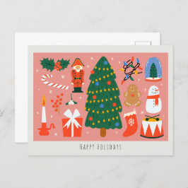 Niedlicher Cartoon Weihnachten Postkarte