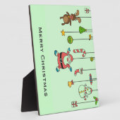 Niedlicher Cartoon Weihnachten und Freunde Weihnac Fotoplatte (Seite)