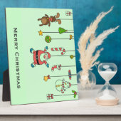 Niedlicher Cartoon Weihnachten und Freunde Weihnac Fotoplatte (Seite)