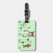 Niedlicher Cartoon Weihnachten und Freunde Weihnac Gepäckanhänger (Vorderseite vertikal)