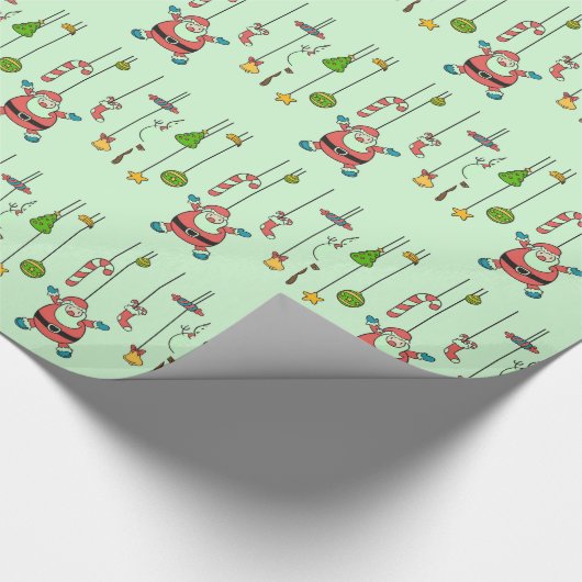 Niedlicher Cartoon Weihnachten und Freunde Weihnac Geschenkpapier (Ecke)