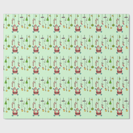 Niedlicher Cartoon Weihnachten und Freunde Weihnac Geschenkpapier (Flach)