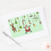 Niedlicher Cartoon Weihnachten und Freunde Weihnac Rechteckiger Aufkleber (Umschlag)