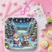 Niedlicher Cartoon Weihnachten und Reindei Pappteller (Party)