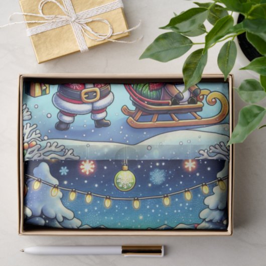 Niedlicher Cartoon Weihnachten und Reindei Seidenpapier (Geschenk)