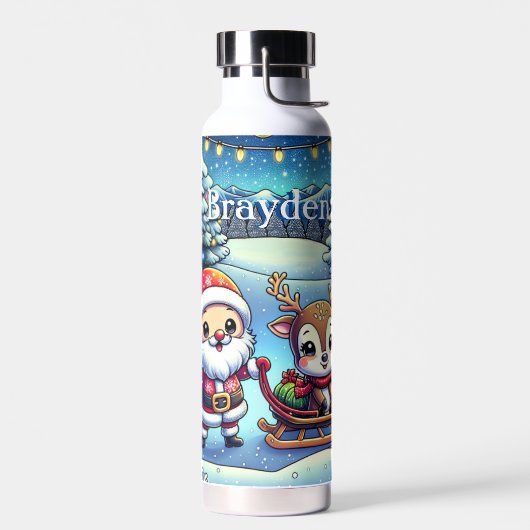 Niedlicher Cartoon Weihnachten und Reindei Trinkflasche (Links)