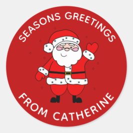 Niedlicher Cartoon Weihnachten Weihnachten Runder Aufkleber