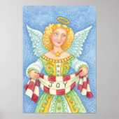 Niedlicher Cartoon Weihnachts Angel Halo mit Joy B Poster (Vorne)