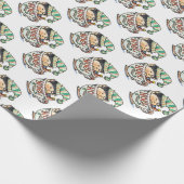 Niedlicher Cartoon Weihnachts-Elf Schlafen im Teec Geschenkpapier (Ecke)